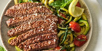Blackened Cubed Steaks with Zoodles